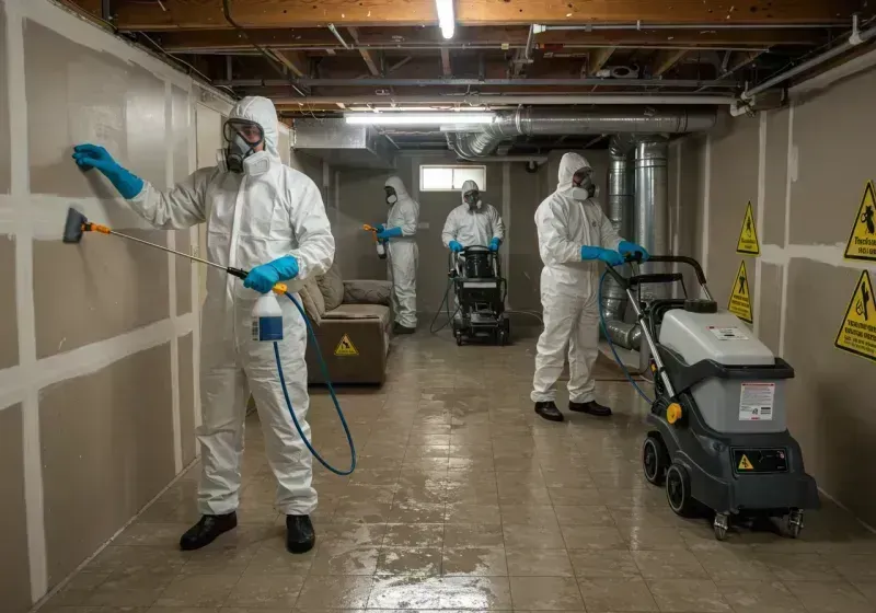 Basement Moisture Removal and Structural Drying process in Ava, MO